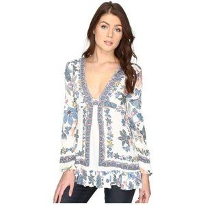 Free People Violet Hill Tunic Dress in Ivory